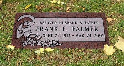 2'x1'x4" Flush Red Granite Headstone for the Catholic Archdiocese Cemeteries of Chicago