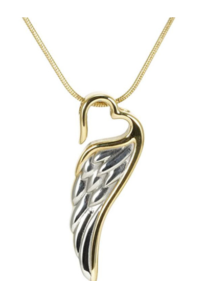 Wings of Eternity Necklace, Bronze/Pewter