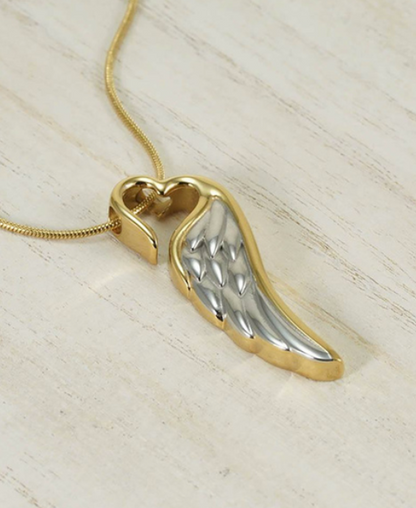 Wings of Eternity Necklace, Bronze/Pewter